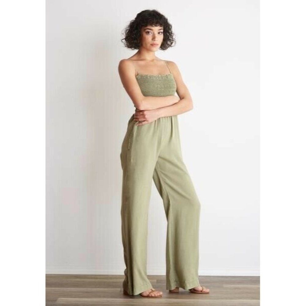 NEW ANTHROPOLOGIE CLOTH & STONE Sz S SHIRRED SMOCKED  WAILEA JUMPSUIT JUMPER